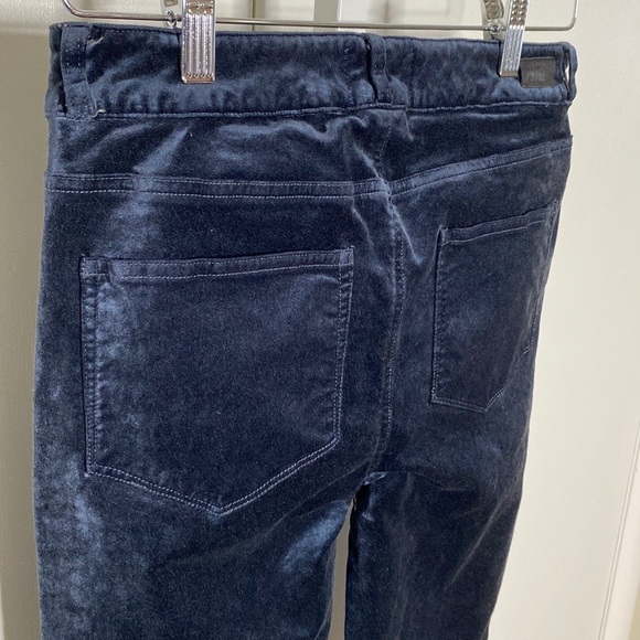 PAIGE | Blue Velvet Cotton/Rayon/Spandex Button-Fly Hoxton Ankle Peg Jeans/Pants - Picture 8 of 15